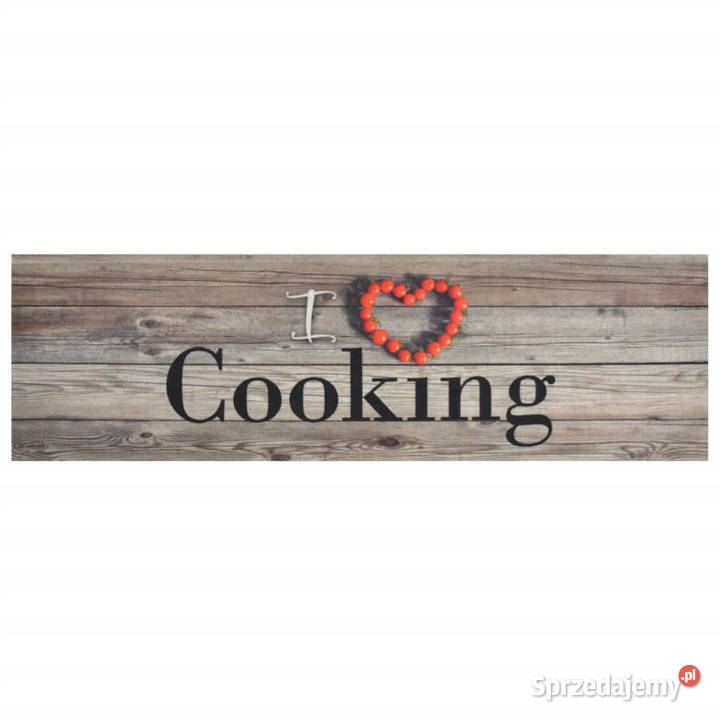 Dywanik kuchenny wzór z napisem Cooking szary Warszawa