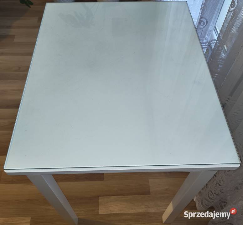 Stół Biały 80x60x75 Szkło Zdejmowane 05 Warszawa