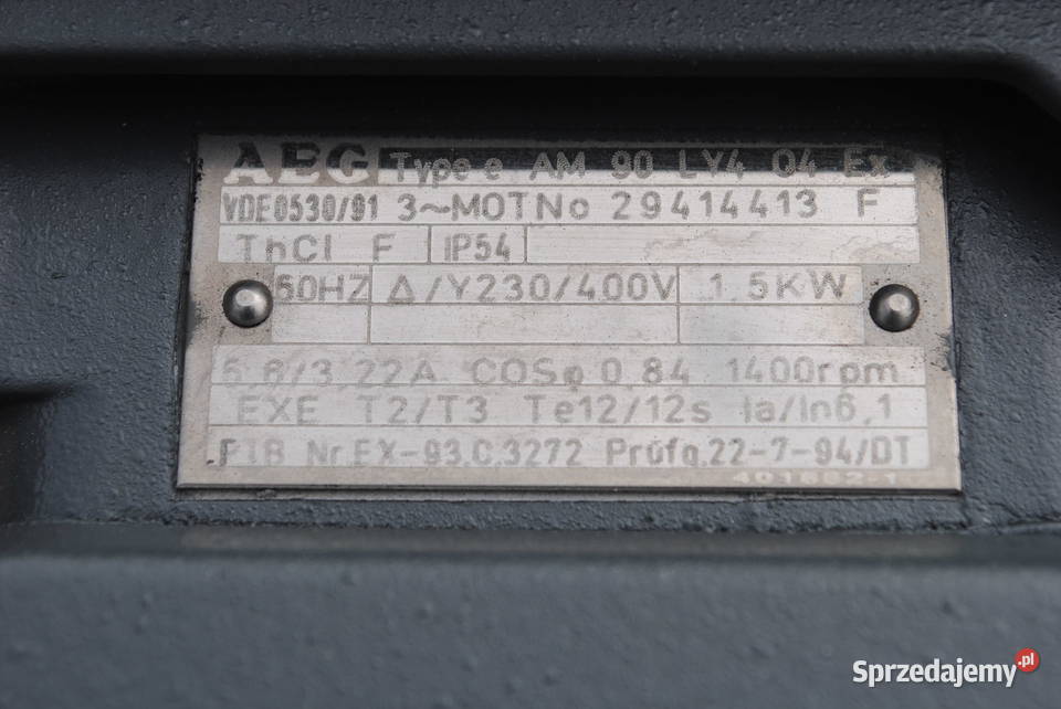 Silnik elektryczny 15kw 1400obrmin Firmy AEG Kargowa sprzedam
