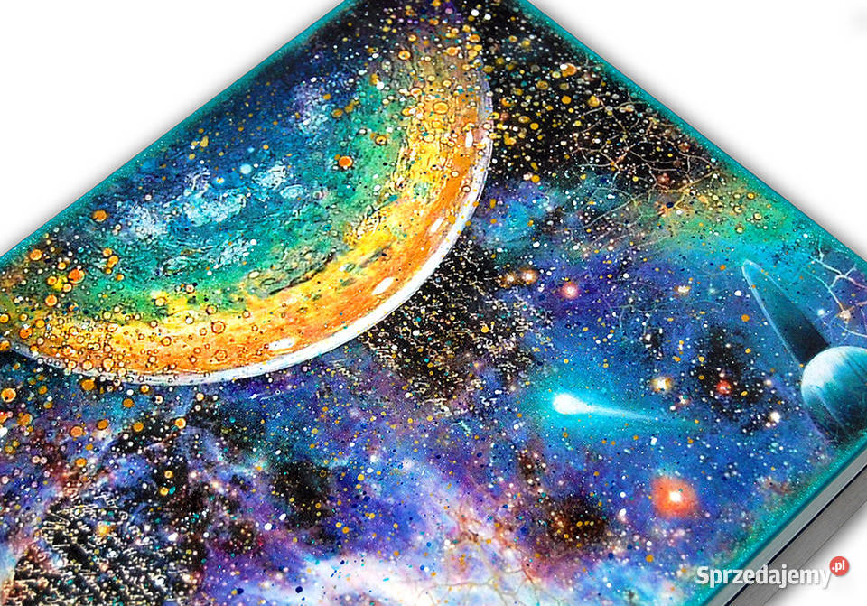 SZKATUŁKA drewniane pudełko KOSMOS metallic wielokolorowy Bydgoszcz sprzedam