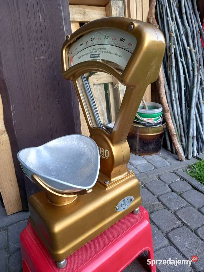 Stara zabytkowa waga sklepowa firmy TACHO PRL Rawicz