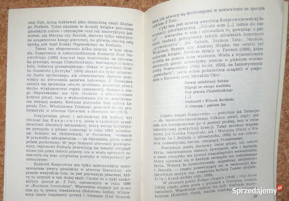 MAŁ Majda Literatura o Tatrach i Zakopanem do Warszawa