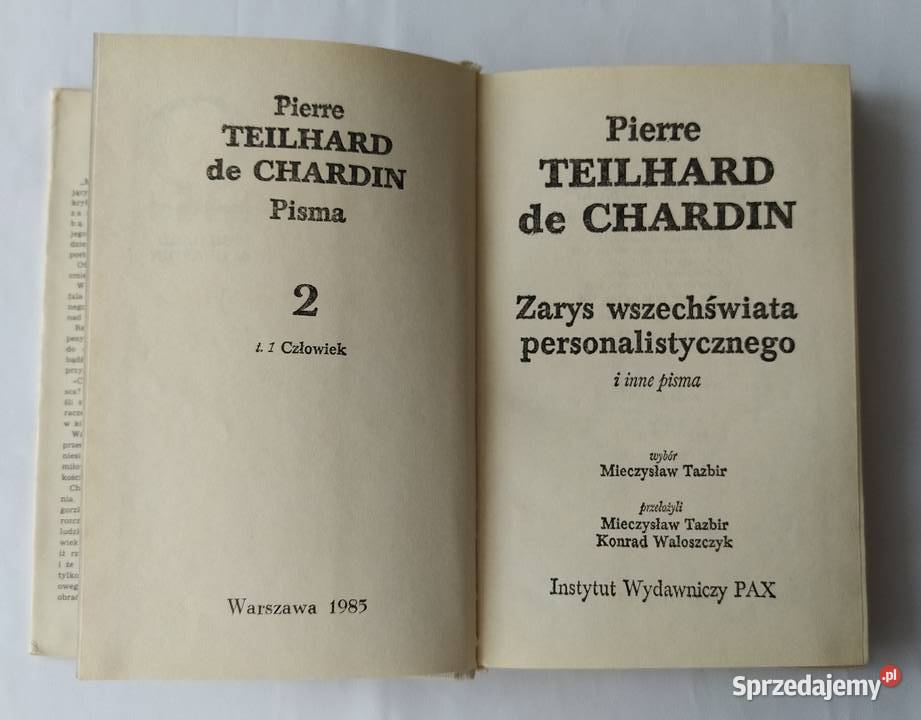 Zarys wszechświata personalistycznego Teilhard Hajnówka