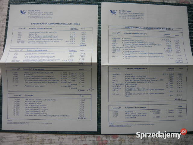 Specyfikacje abonamentowe I Myszków