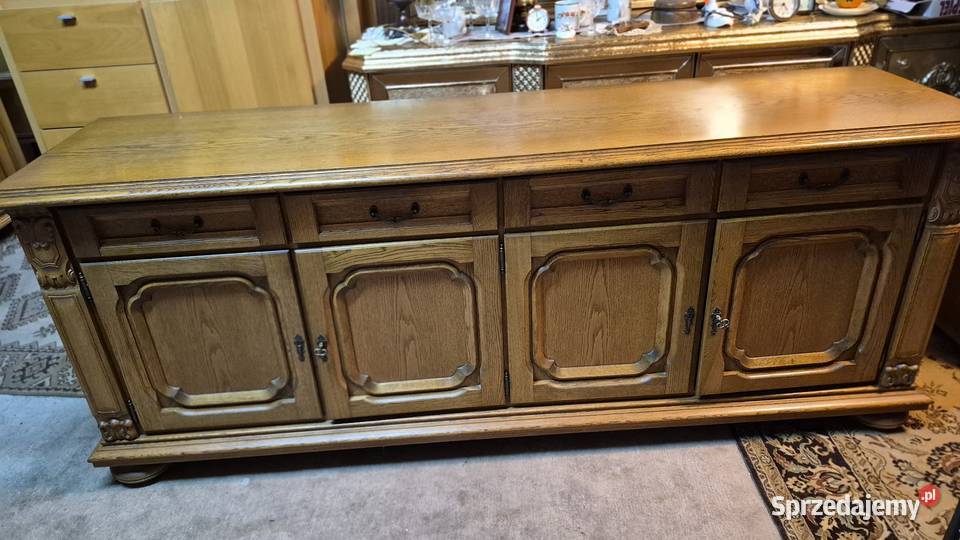 Duża komoda dębowa rzeźbiona dąb rustykalny Komody Komody