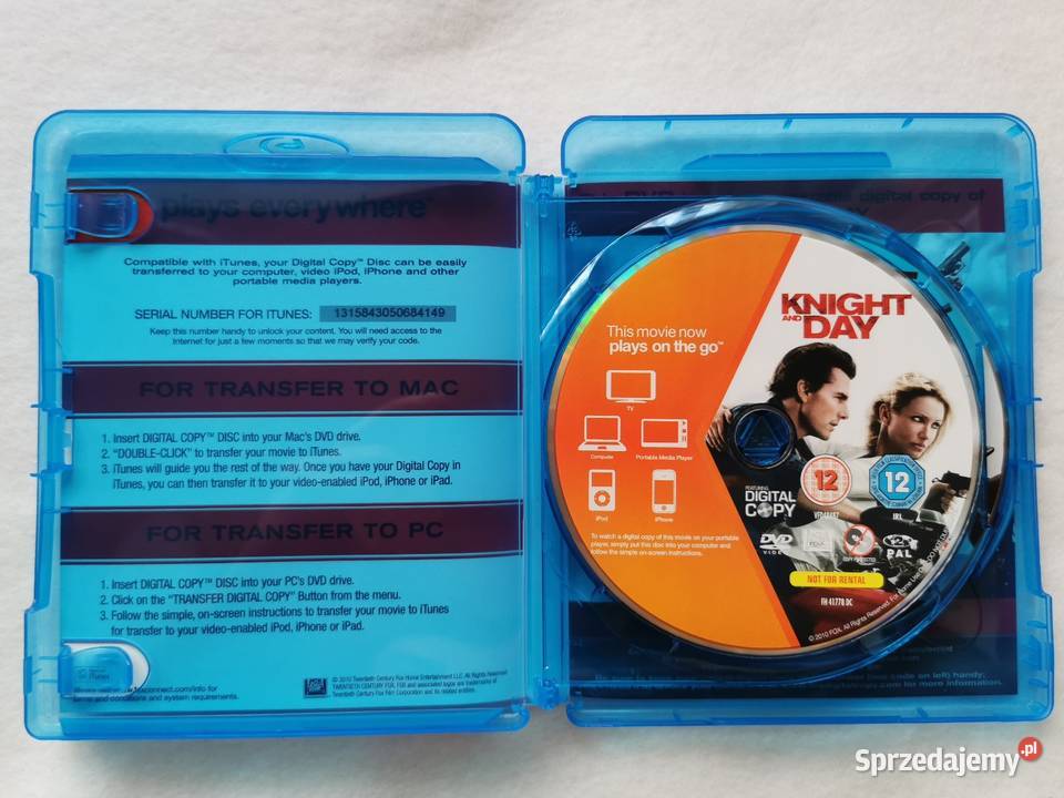 Knight and Day Wybuchowa Para Bluray DVD En 2010 2 płyty Wytrzyszczki