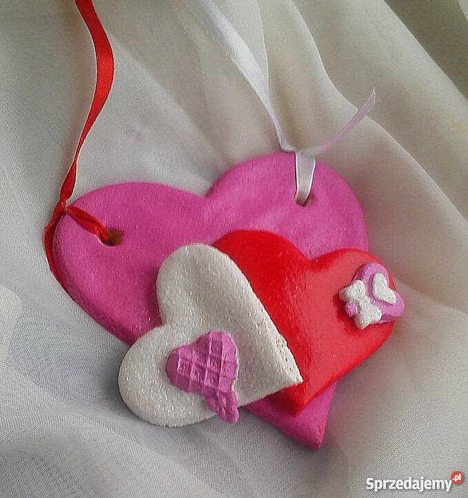 Serca z dowolnym napisem dzień babci dziadka odcienie błękitu Nowa Ruda