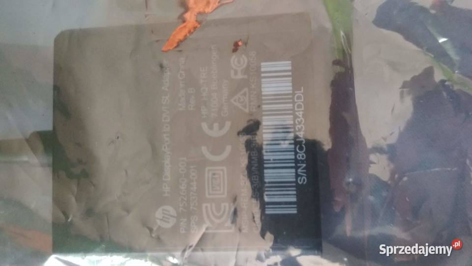 Adapter HP DisplayPort DVI 752660001 Czarny Wieliczka