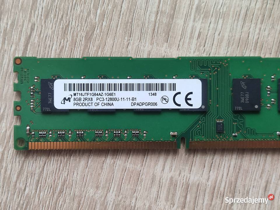 Pamięć RAM Micron MT16JTF1G64AZ1G6E1 DDR3 8GB kujawsko-pomorskie