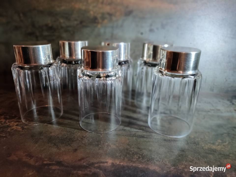 Kryształowe szklanki Sterling Silver 925 H Bauer Ceramika i szkło wielkopolskie Kalisz