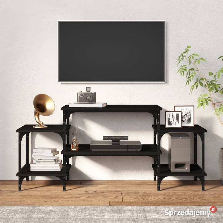 Szafka pod TV czarna 117x35x52 materiał Warszawa