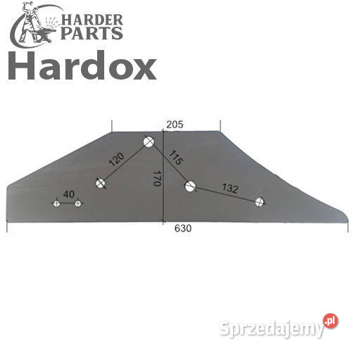 Płoza krótka HARDOX 073601L części do pługa nieuszkodzony podlaskie