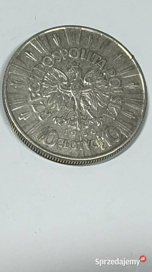 Druga srebrna moneta o nominale 10 złotych 1936 Numizmatyka podkarpackie Rzeszów