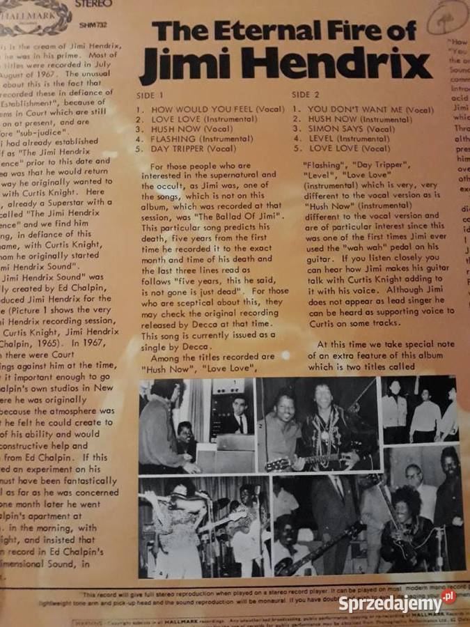 JIMI HENDRIX The Eternal Fire Kolekcjonerskie rock Rzeszów