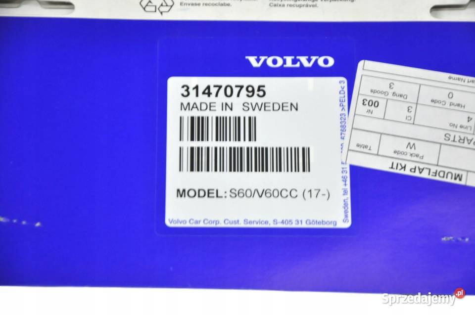 VOLVO V60CC tylne chlapacze komplet oryginal OE dolnośląskie Bielany Wrocławskie