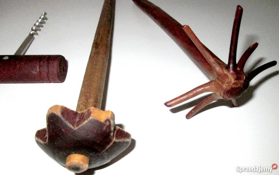 Stare przybory kuchenne ręcznie wykPRL drewno małopolskie Kraków