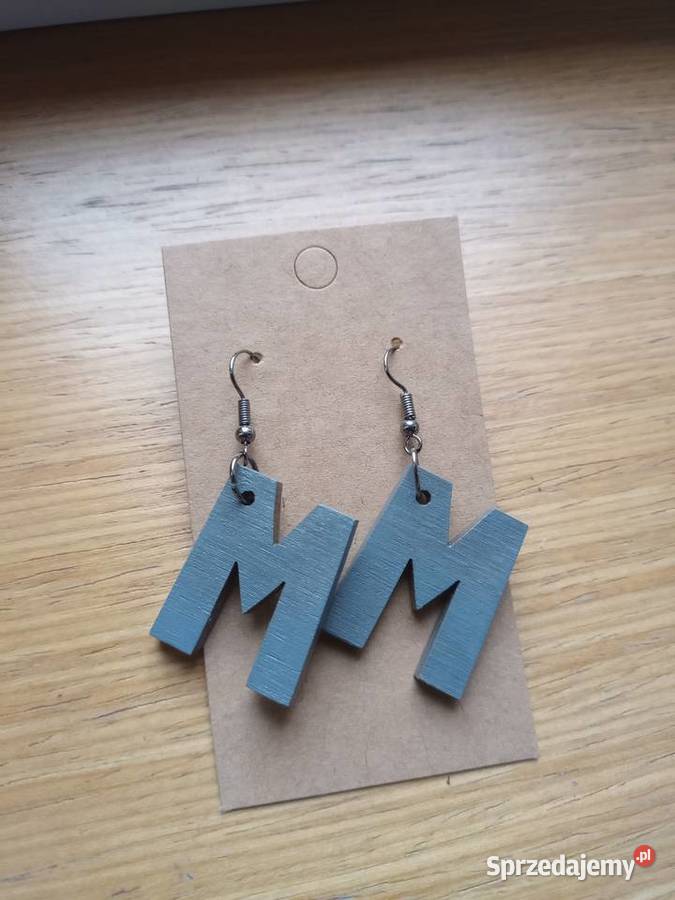 Kolczyki drewniane M handmade Sosnowiec