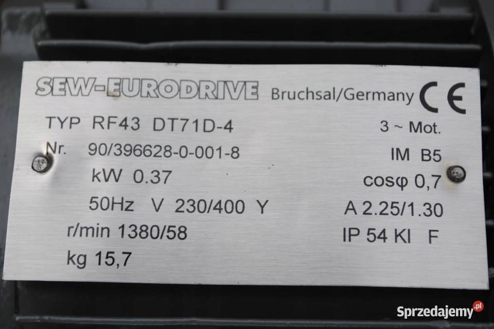 Motoreduktor kołnierzowy 037kw 58obrmin SEW Kargowa