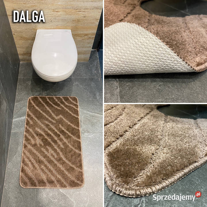 DYWANIK ŁAZIENKOWY 50X80 DALGA ANTYPOŚLIZOGWY 1 brązowy Białystok