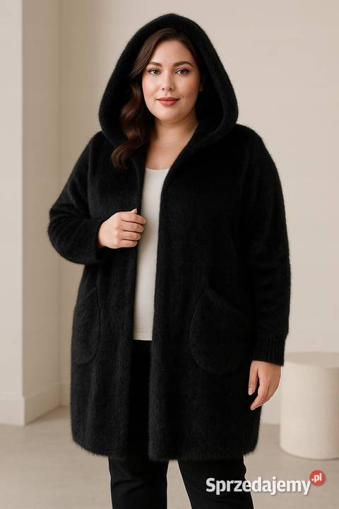 WIOSNAJESIEN GRUBY PŁASZCZ Alpaka Kardigan UNI Pątnów