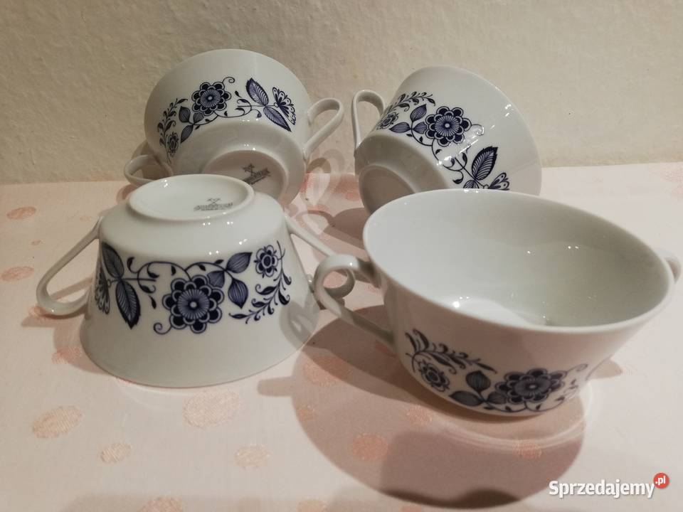 Miseczki flaczarki wzór cebulowy porcelana Gorlice