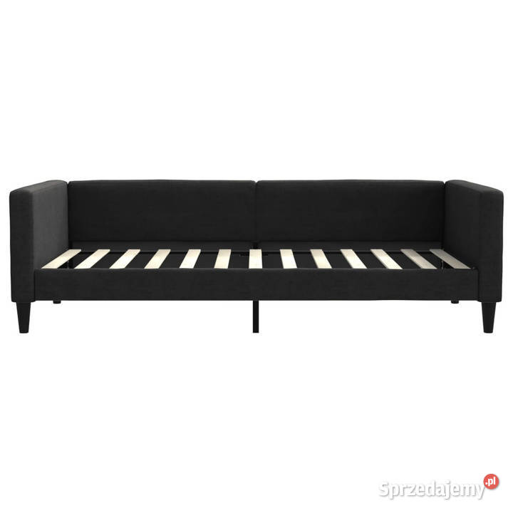 Sofa z materacem do spania czarna tkanina Warszawa