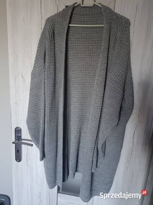 Szary sweter narzutka plus size Kwidzyn
