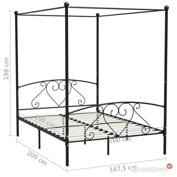 vidaXL Rama łóżka z baldachimem czarna metalowa Meble Warszawa sprzedam