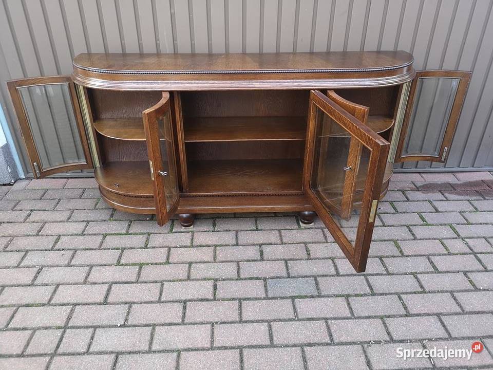 Komoda Witryna Dębowa Niska RTV Stara Antyk wielkopolskie Swarzędz