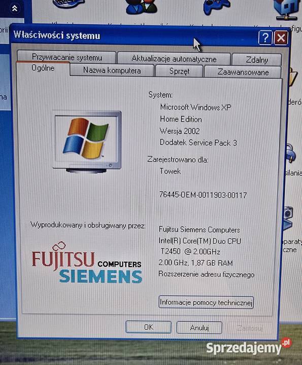 Laptop retro Fujitsu Siemens Orginalny XP dysk Ozimek