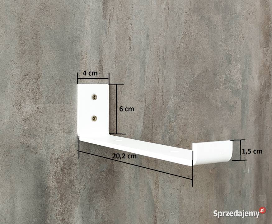 Podpórki pod półki kątownik biały metalowy 20.2cm Katowice