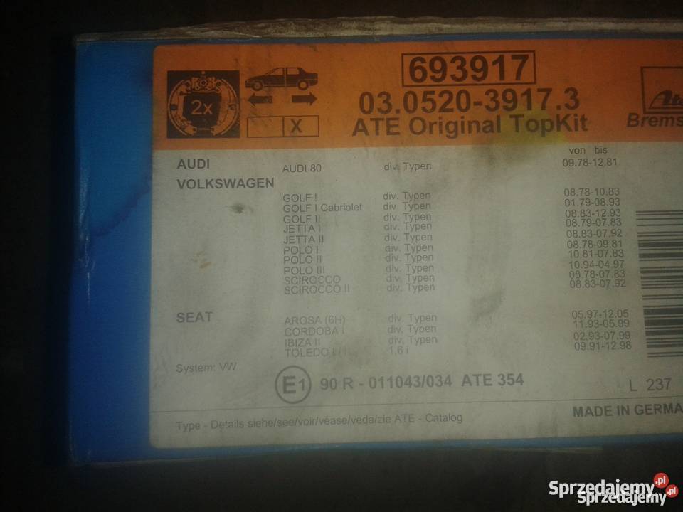 FIRMY ATE SZCZĘNKI HAMULCOWEVWSEAT TANIO OKAZJA