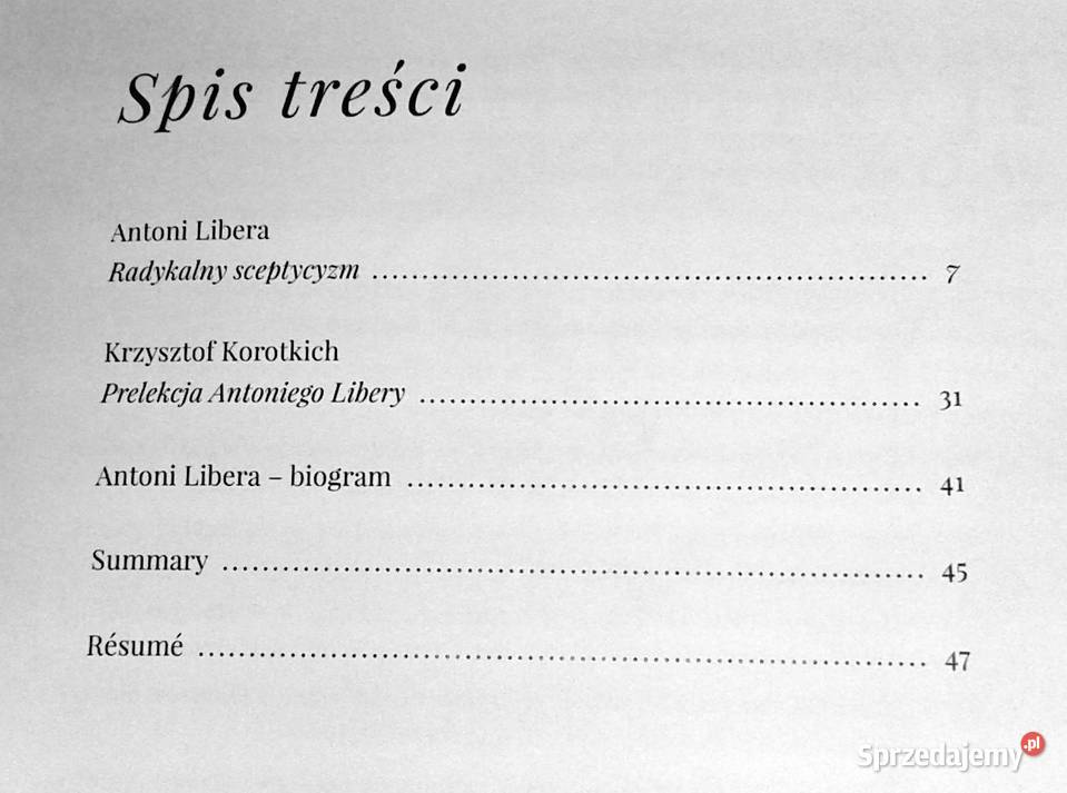 Prelekcje Mistrzów 12 Antoni Libera Rok wydania 2020