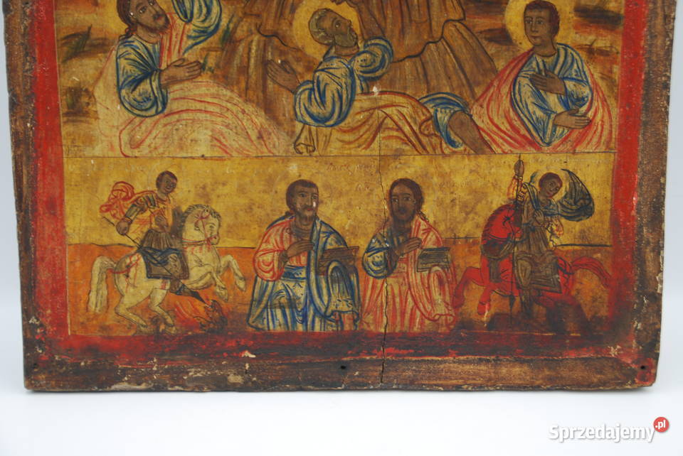 Duża ikona obraz Jezus Chrystus Grecja XIX wiek
