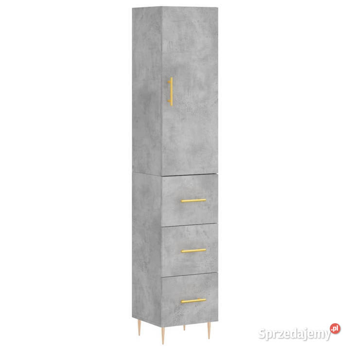 Wysoka szafka szarość betonu 345x34x180 Warszawa