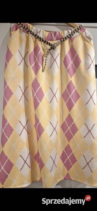 Made In Italy Spódnica Romby Żółta 95viskoza żółty/złoty Poznań