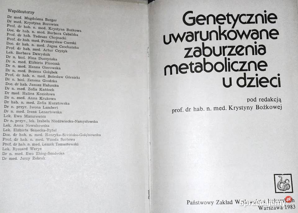 Genetycznie uwarunkowane zaburzenia metaboliczne lubelskie