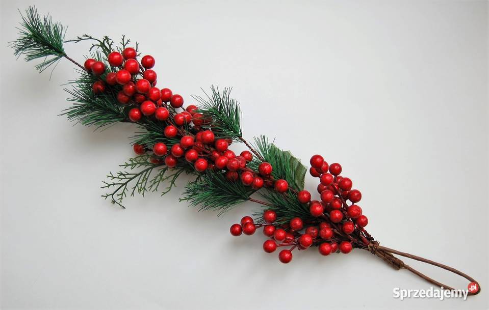 Gałązka świąteczna sosna czerwone jagody 54 Lublin
