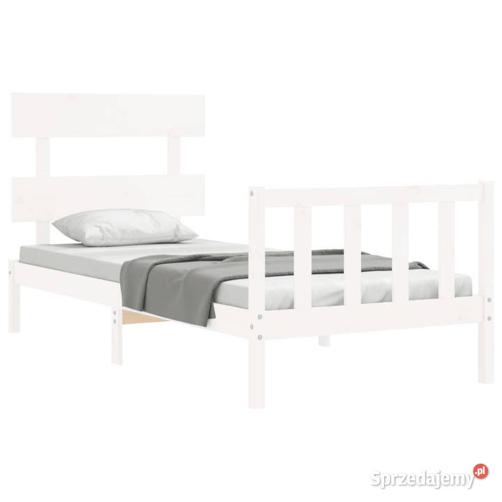 Rama łóżka bez materaca biała lite drewno 81cm mazowieckie Warszawa