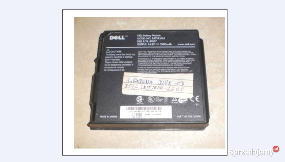 Bateria do laptop dell inspiron małopolskie Olkusz sprzedam