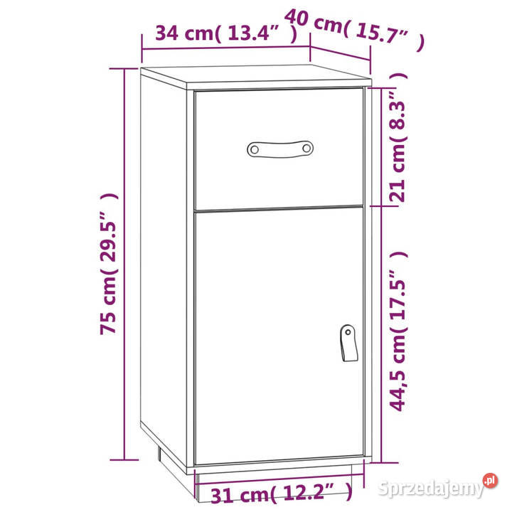 Szafka 34x40x75 lite drewno sosnowe WM820122