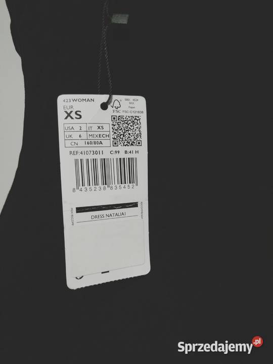 długa zmysłowa czarna sukienka XS Mango Zamość