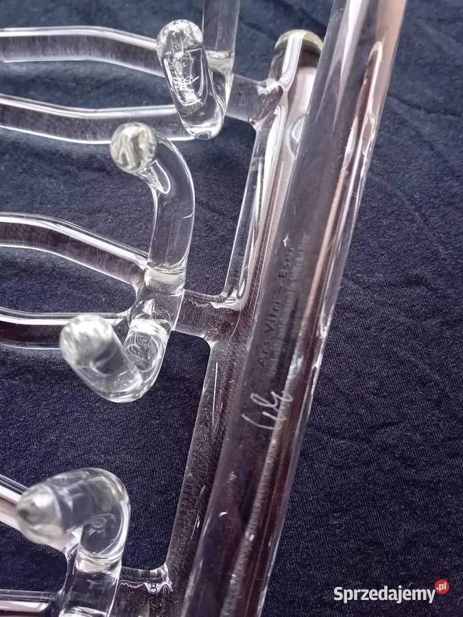 Szklany stojak na fajki ręcznie formowany Ars Koźminek