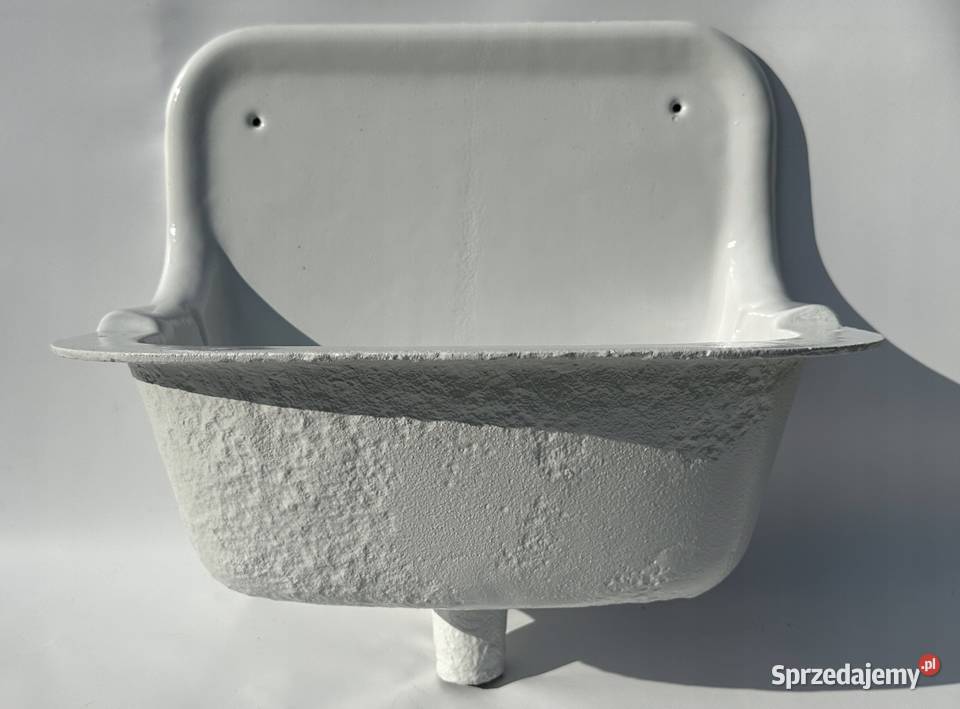 STARY ZLEW ŻELIWNY PŁASKI SZEROKI RANT UNIKAT Bielawa