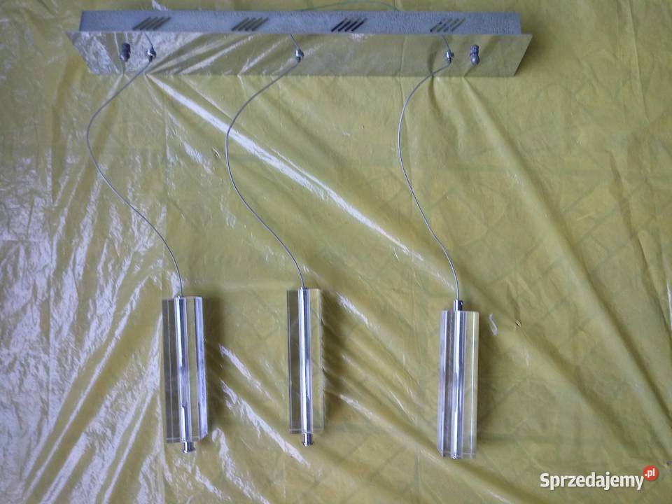 Lampa sufitowa z 3 kryształowymi kloszami Olkusz