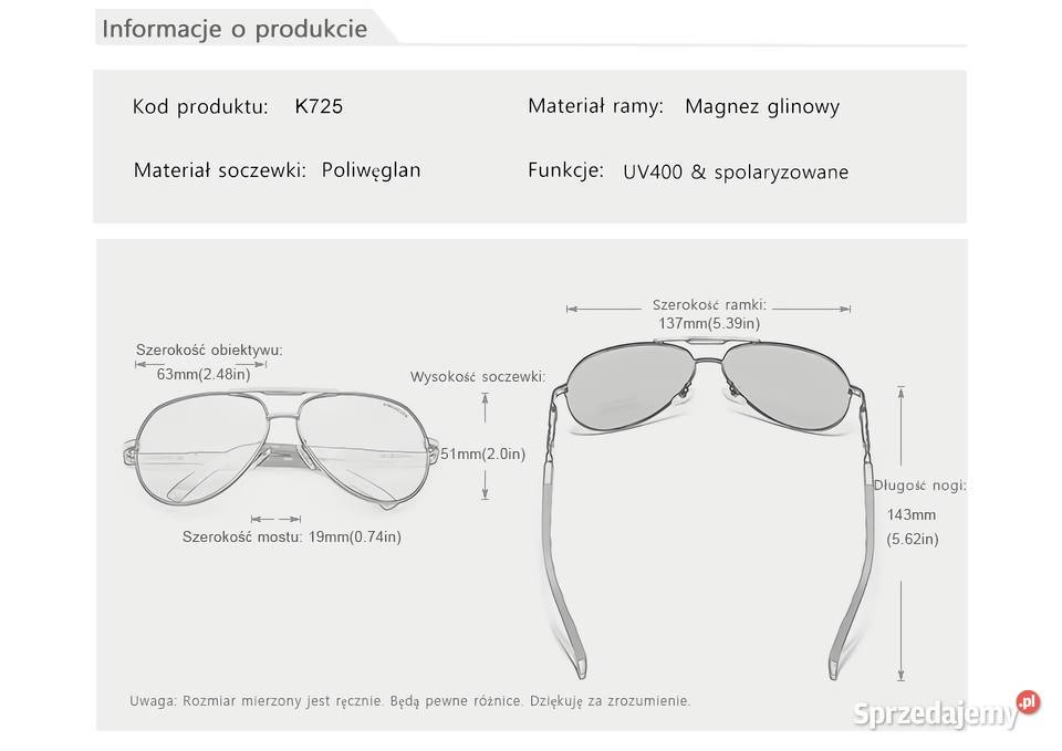 OKULARY PRZECIWSŁONECZNE POLARYZACYJNE HD Okulary
