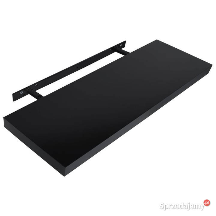 Wiszące półki ścienne 2 czarne 120 x 20 x 38