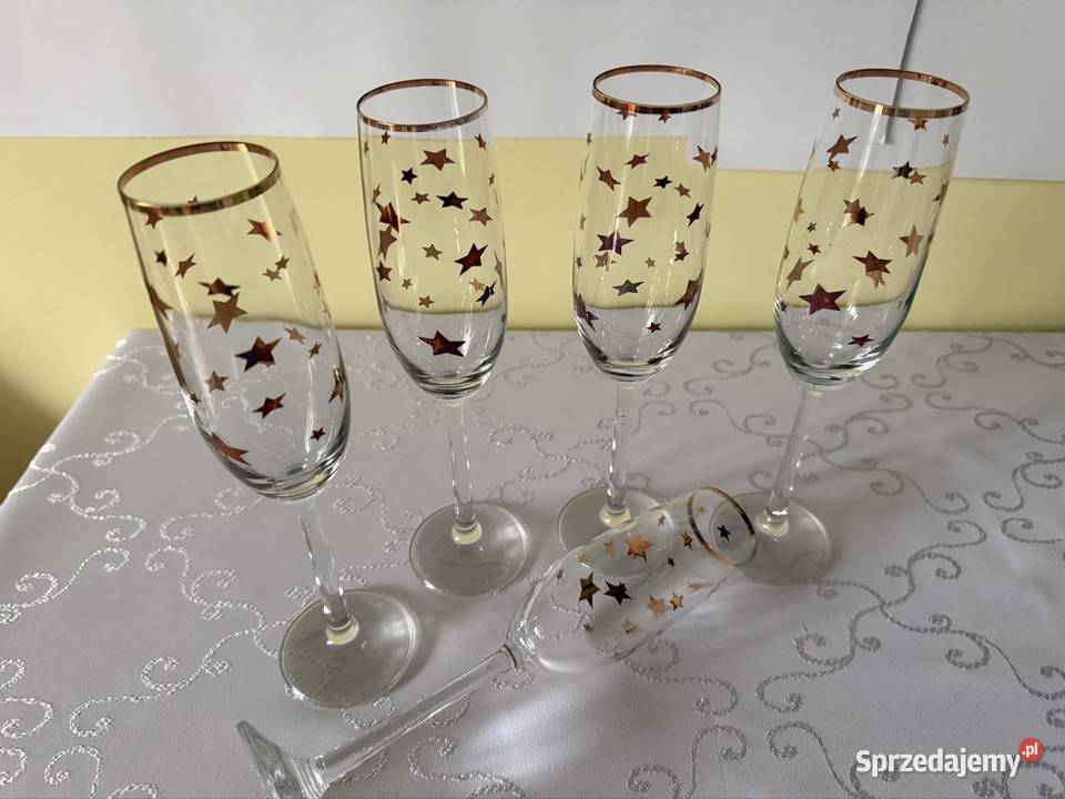 Kieliszki do Szampana 200 ml Złote Gwiazdki Czerwionka-Leszczyny