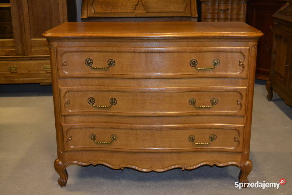 komoda ludwikowska gięte fronty lity dąb śląskie Będzin
