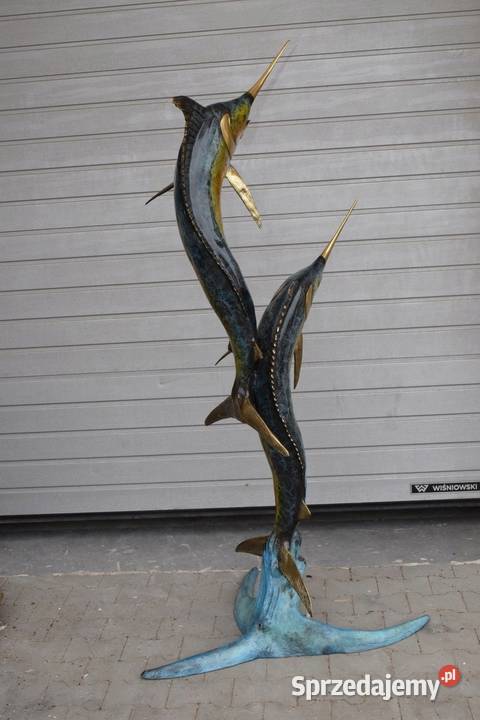 FONTANNA Z BRĄZU złoconego ryby MARLIN 195 Kraków